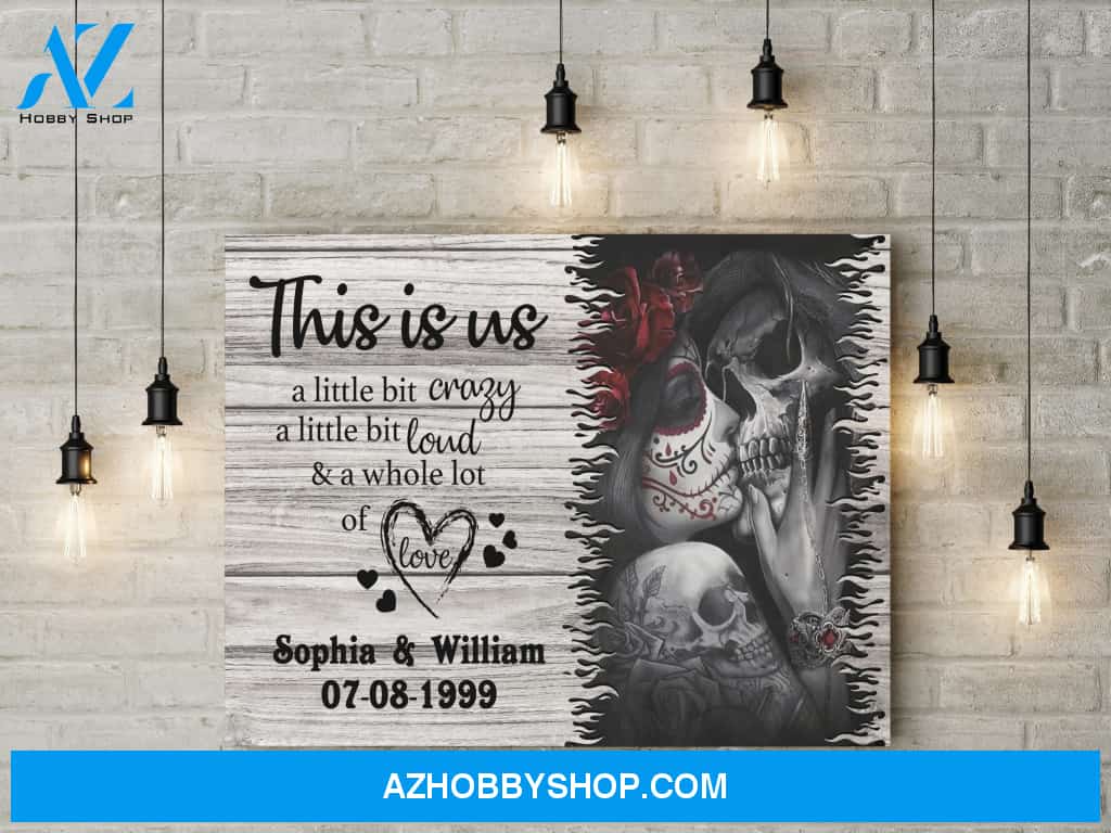 This is us - skull couple kiss - Personalized Canvas