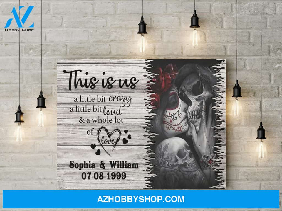 This is us - skull couple kiss - Personalized Canvas