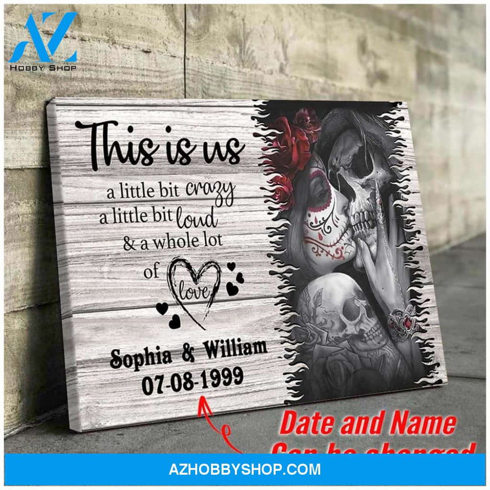 This is us - skull couple kiss - Personalized Canvas