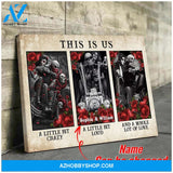 This is us - skull motorcycle couple - Personalized Canvas