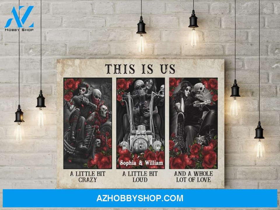 This is us - skull motorcycle couple - Personalized Canvas