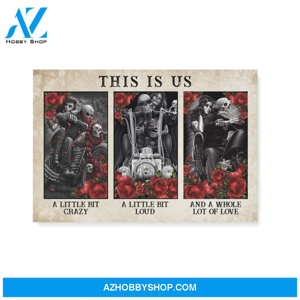 This is us - skull motorcycle couple - Personalized Canvas