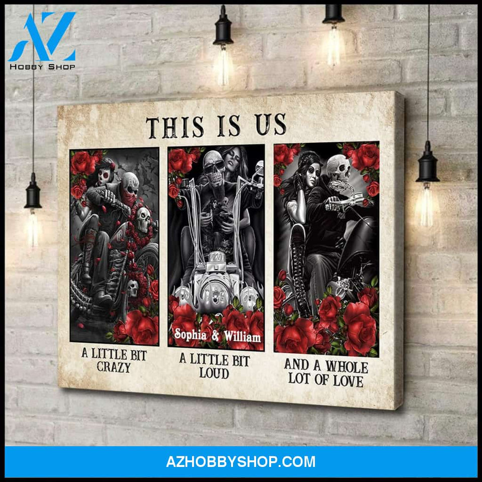 This is us - skull motorcycle couple - Personalized Canvas