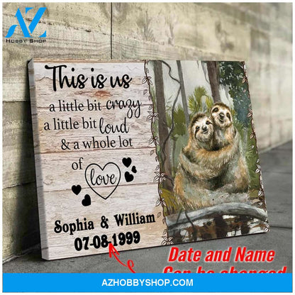 This is us - sloth couple - Personalized Canvas