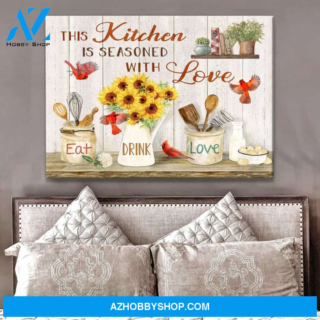 This Kitchen Cardinal Canvas Wall Art, Wall Decor Visual Art