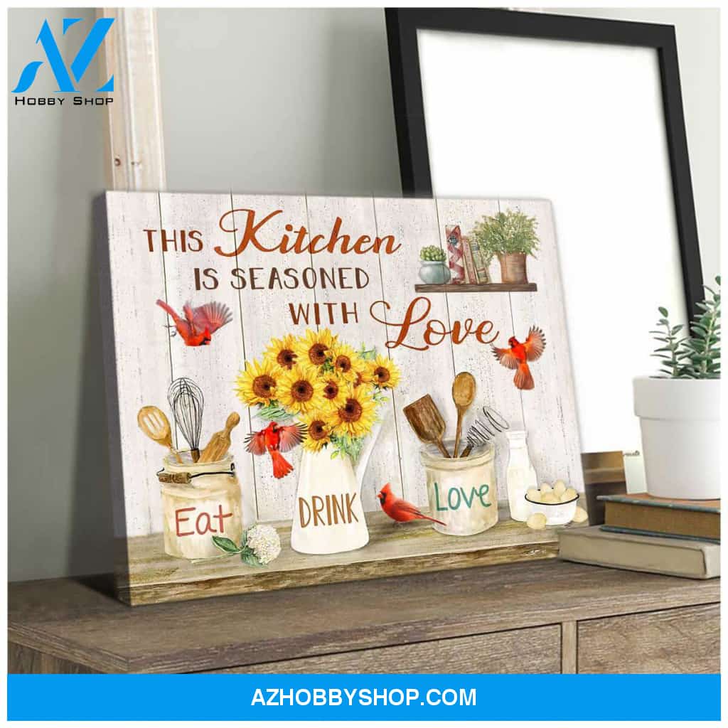 This Kitchen Cardinal Canvas Wall Art, Wall Decor Visual Art