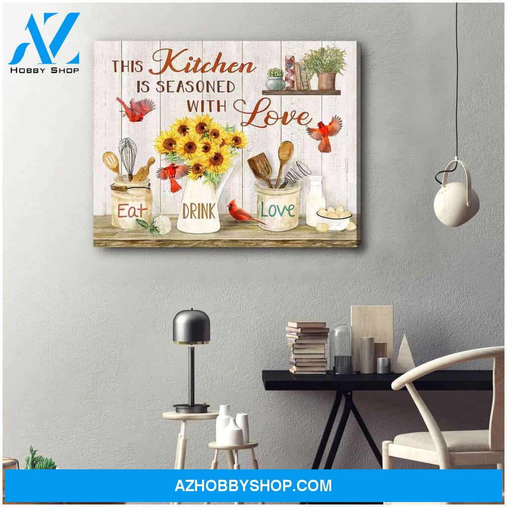 This Kitchen Cardinal Canvas Wall Art, Wall Decor Visual Art
