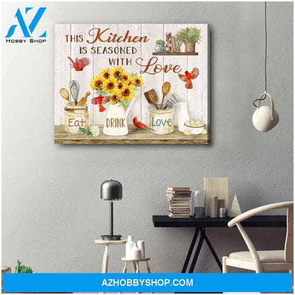This Kitchen Cardinal Canvas Wall Art, Wall Decor Visual Art