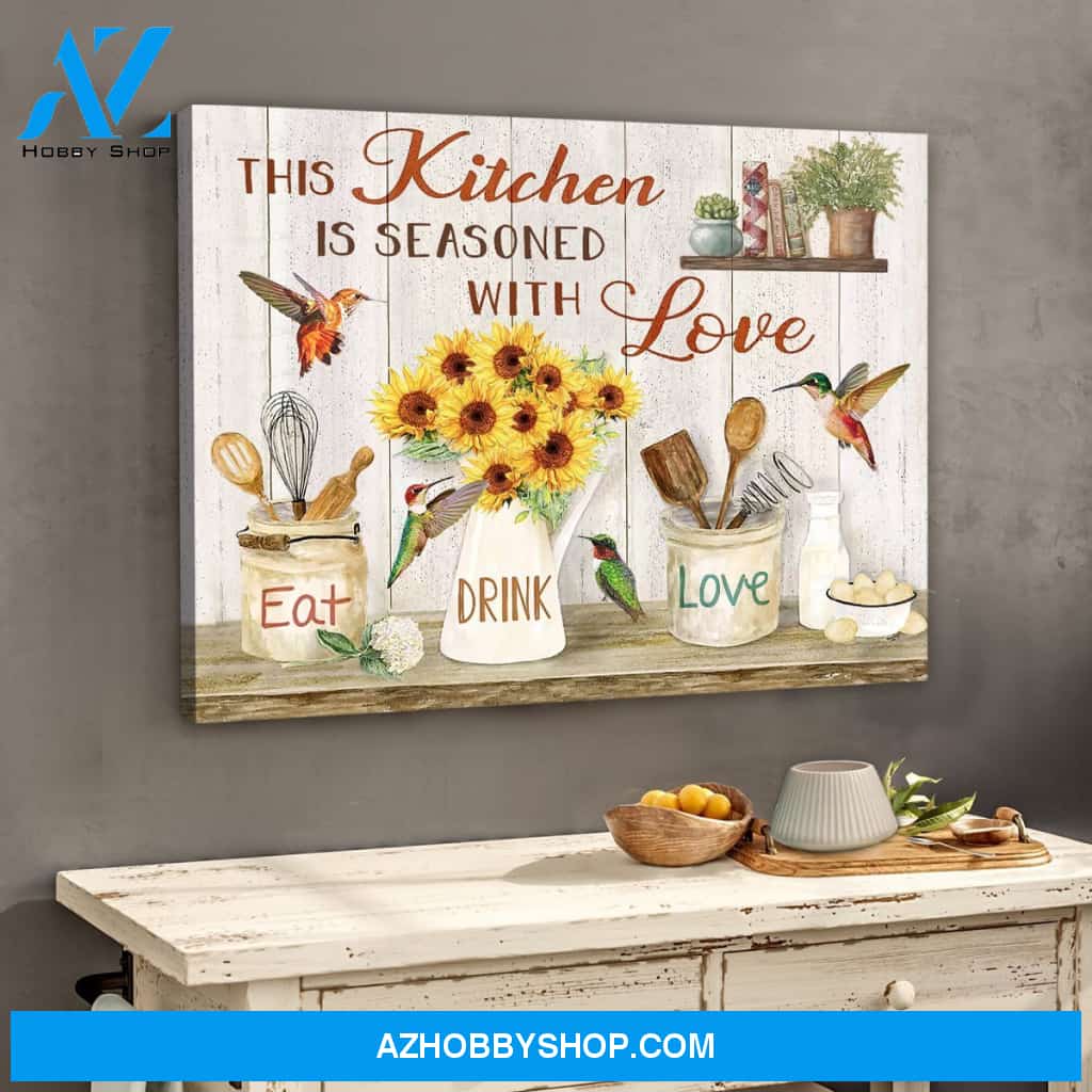 This Kitchen Hummingbird Canvas Wall Art, Wall Decor Visual Art