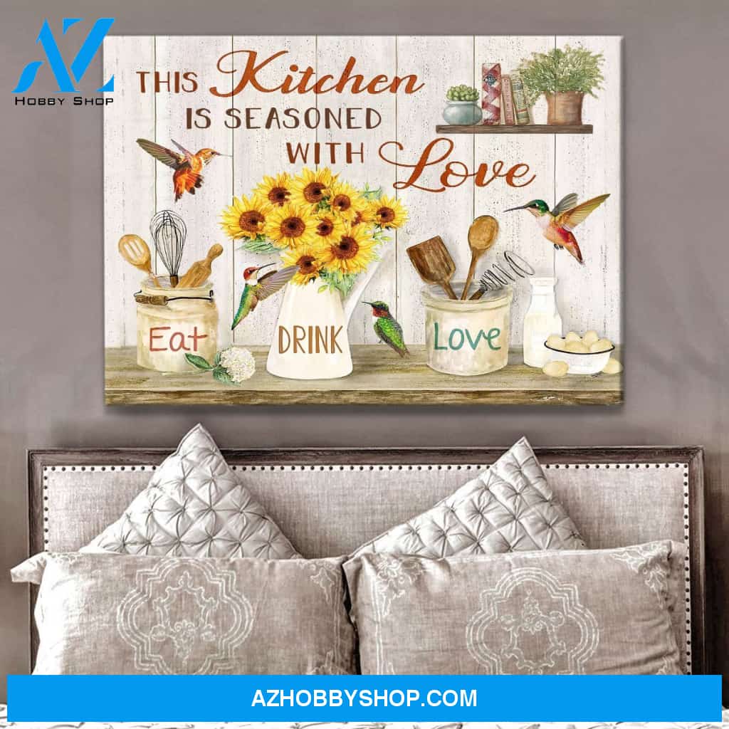 This Kitchen Hummingbird Canvas Wall Art, Wall Decor Visual Art