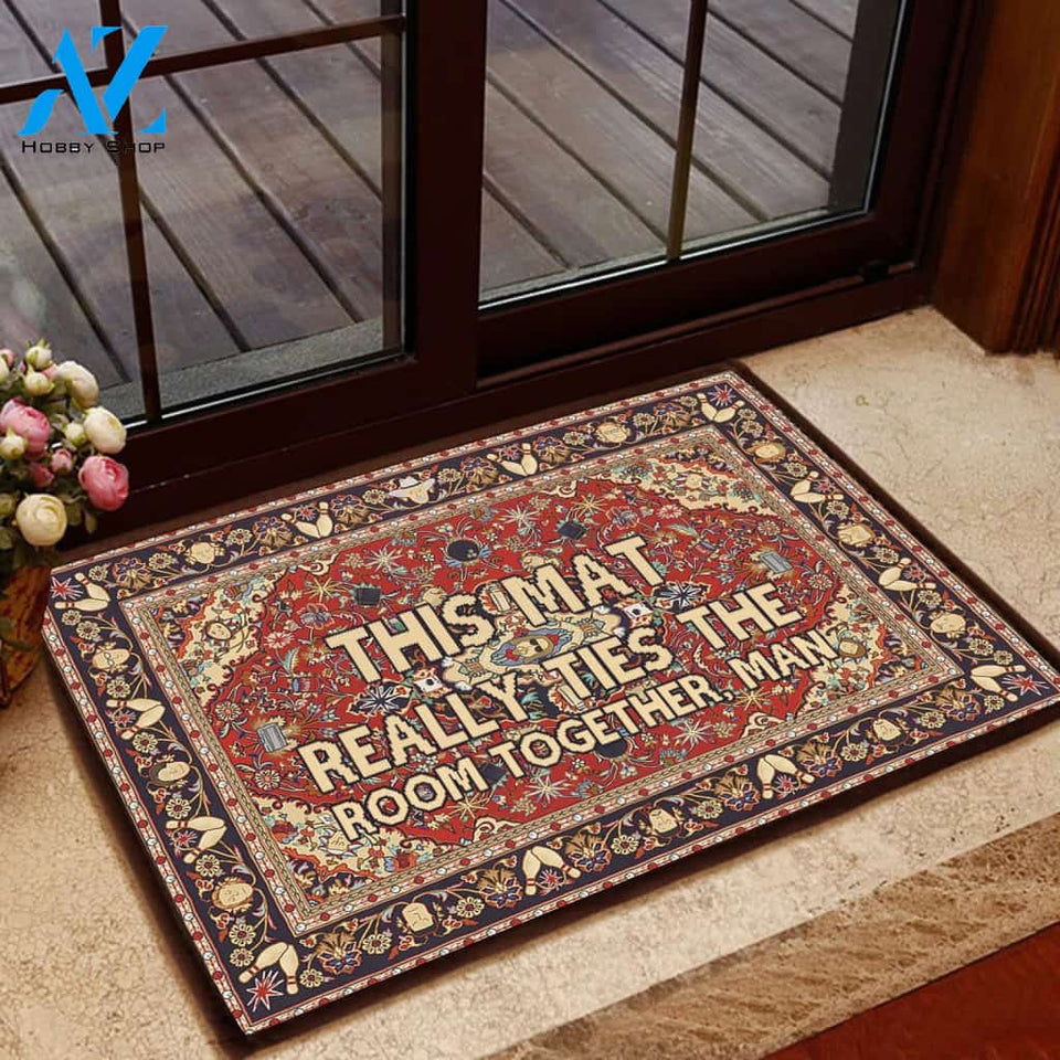 This Mat Really Ties The Room - Home Doormat Welcome Mat House Warming Gift Home Decor Funny Doormat Gift Idea