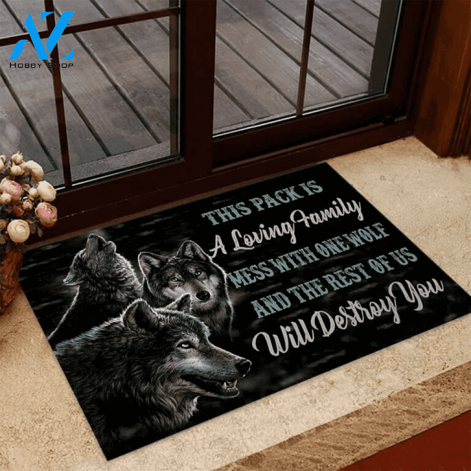 This Pack Is A Loving Family Wolf Doormat | Welcome Mat | House Warming Gift