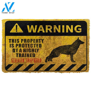 This Property Is Protected By A Highly Trained German Shepherd Doormat | Welcome Mat | House Warming Gift