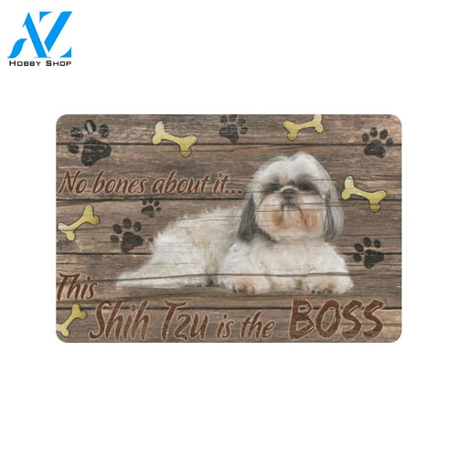 This Shih Tzu Is The Boss Doormat, Gift For Shih Tzu Dog lovers, Gift For Family Friends Home Decor Warm House Gift Welcome Mat
