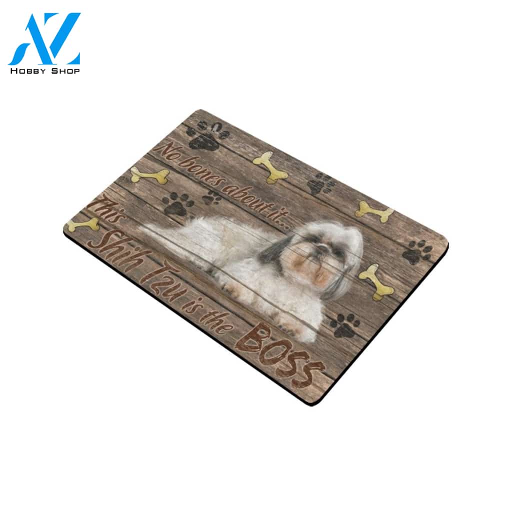 This Shih Tzu Is The Boss Doormat, Gift For Shih Tzu Dog lovers, Gift For Family Friends Home Decor Warm House Gift Welcome Mat