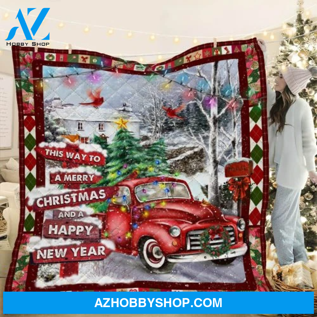 This Way To A Merry Christmas And A Happy New Year Blanket Gift For Friend Family Home Decor Bedding Couch Sofa Soft and Comfy Cozy