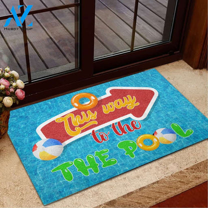 This Way To The Pool Doormat Welcome Mat House Warming Gift Home Decor Funny Doormat Gift Idea