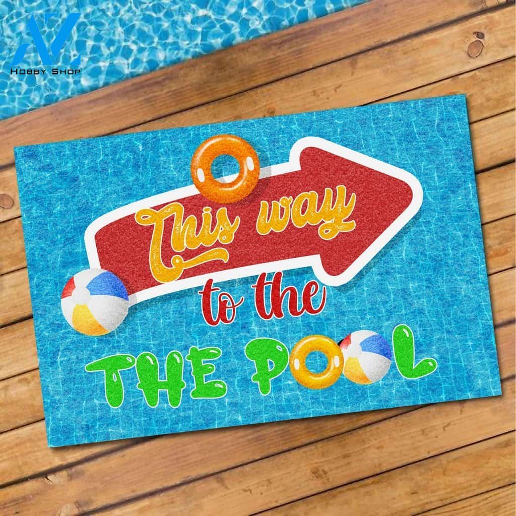 This Way To The Pool Doormat | Welcome Mat | House Warming Gift