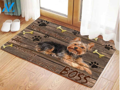 This Yorkshire Terrier Is The Boss Doormat, Gift For Yorkshire Terrier Dog lovers, Gift For Family Friends Home Decor Warm House Gift Welcome Mat