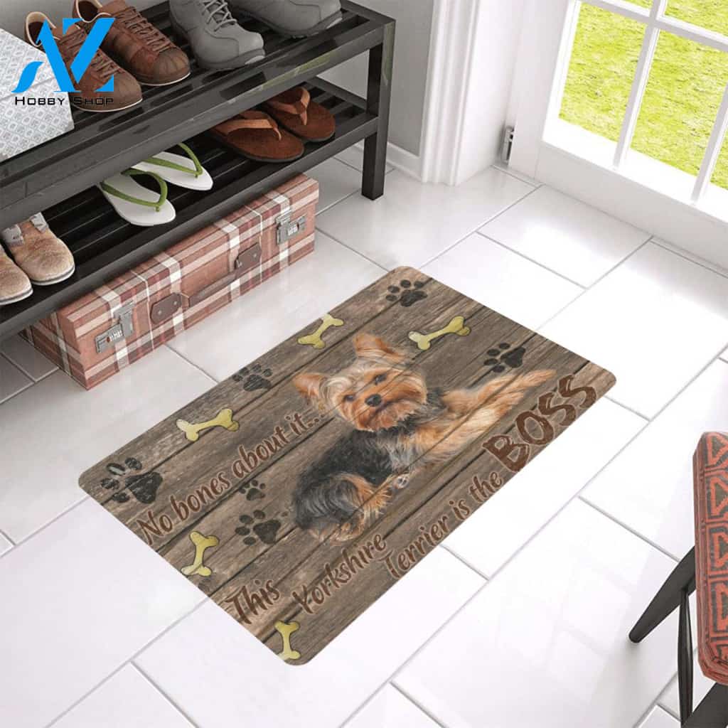 This Yorkshire Terrier Is The Boss Doormat, Gift For Yorkshire Terrier Dog lovers, Gift For Family Friends Home Decor Warm House Gift Welcome Mat