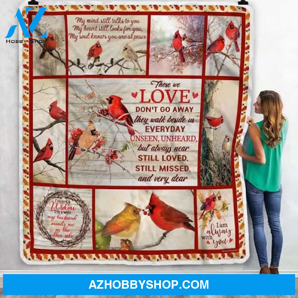Those We Love Don't Go Away Cardinal Christmas Fleece Blanket Gift For People Home Decor Bedding Couch Sofa Soft And Comfy Cozy