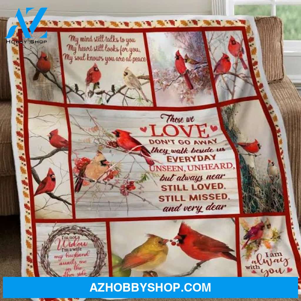 Those We Love Don't Go Away Cardinal Christmas Fleece Blanket Gift For People Home Decor Bedding Couch Sofa Soft And Comfy Cozy