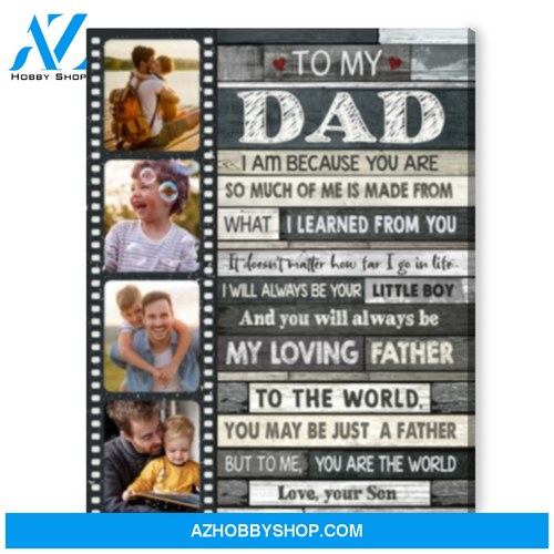 Thoughtful Father's Day Gift From Son Personalized Canvas Print