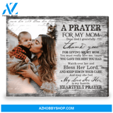 Thoughtful Gift For Mom A Prayer For Mother Personalized Canvas Wall Art