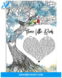 Three Little Bird - Matte Canvas, gift for you, gift for him, gift for her, gift for couple