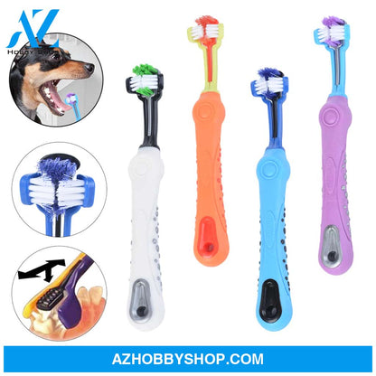 Three Sided Pet Toothbrush Dog Brush Bad Breath Tartar Teeth Care