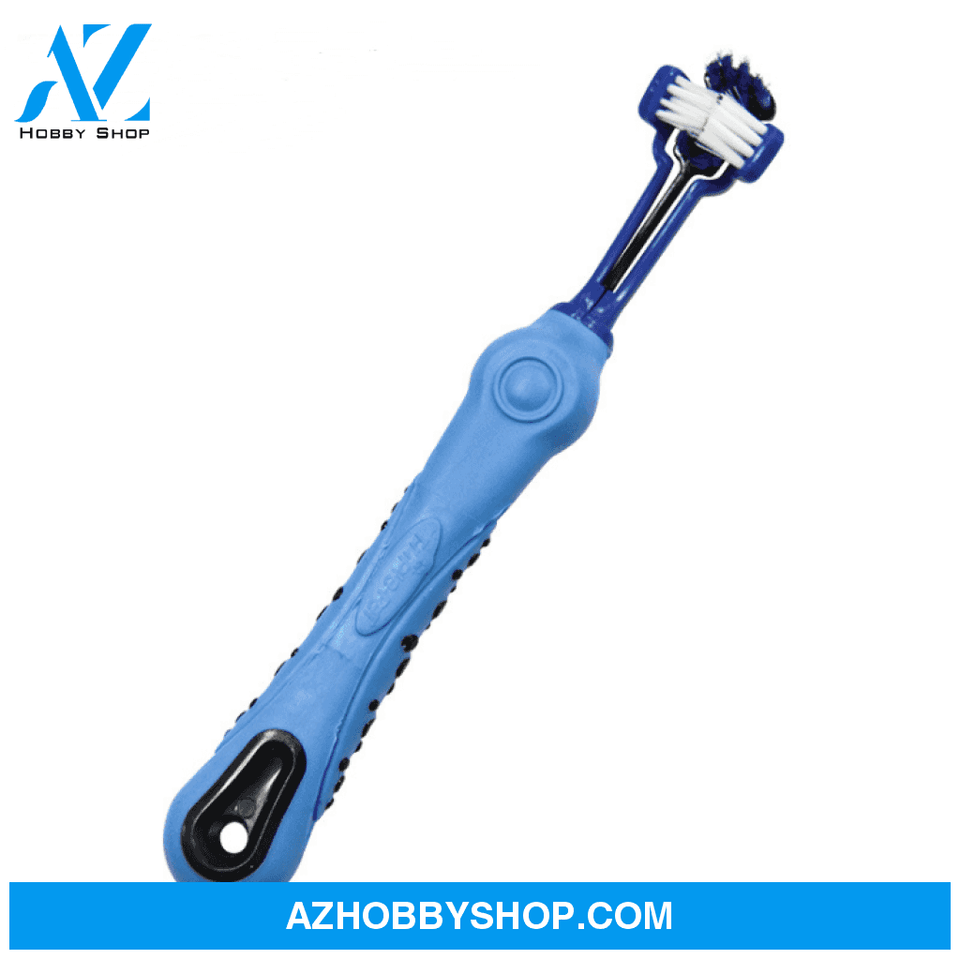 Three Sided Pet Toothbrush Dog Brush Bad Breath Tartar Teeth Care Blue
