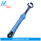 Three Sided Pet Toothbrush Dog Brush Bad Breath Tartar Teeth Care Blue3Pc