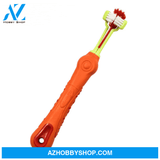 Three Sided Pet Toothbrush Dog Brush Bad Breath Tartar Teeth Care Orange