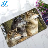Three Wolfs Looking Animal Doormat Indoor and Outdoor Mat Entrance Rug Sweet Home Decor Housewarming Gift Gift for Wolf Lovers Wildlife Animals Lovers