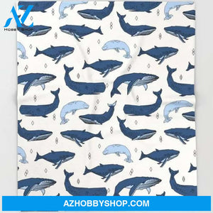 Throw Blanket | Whales By Andrea Lauren by Andrea Lauren Design - 51 x 60 Blanket - Society6