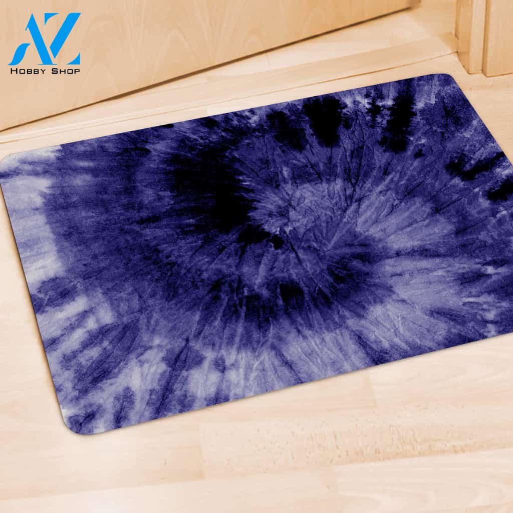 Tie Dye Blue Door Mat