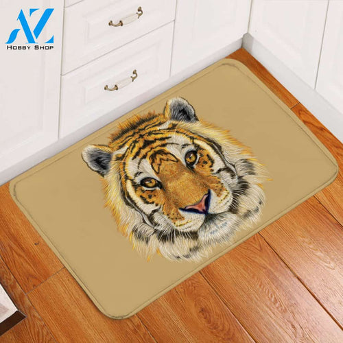 Tiger Mugshot Tan Door Mat