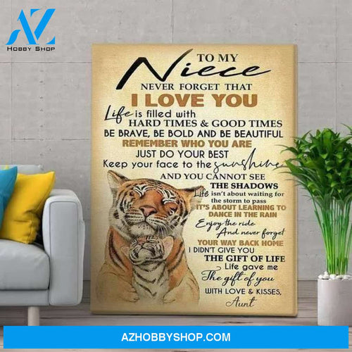 Tiger Poster Canvas To My Niece Never Forget That I Love You Poster Canvas Gifts For Niece - Matte Poster Canvas