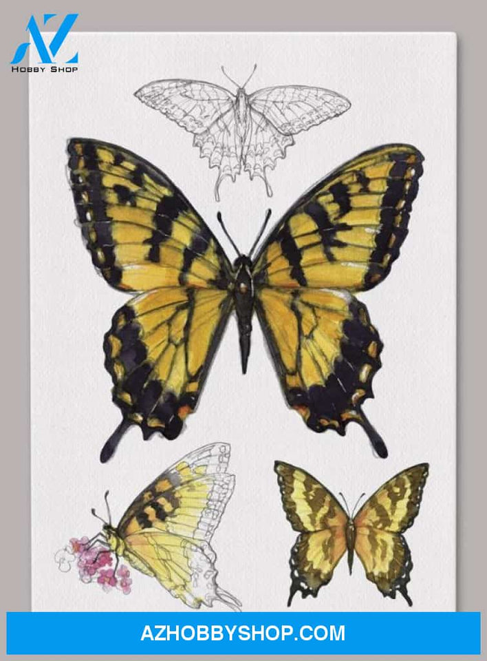Tiger Swallowtail Butterfly 5X7 Canvas Wall Art