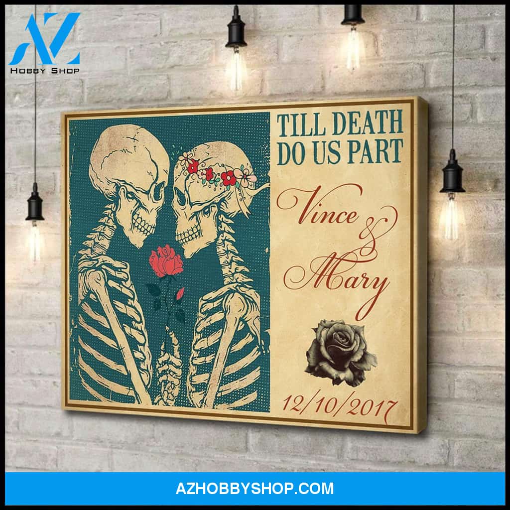 Till Death Do Us Part Skull Couple - Personalized Canvas
