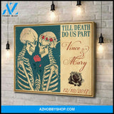 Till Death Do Us Part Skull Couple - Personalized Canvas