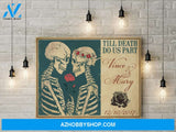 Till Death Do Us Part Skull Couple - Personalized Canvas