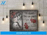 Till death do us part skull - Personalized Canvas