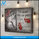 Till death do us part skull - Personalized Canvas