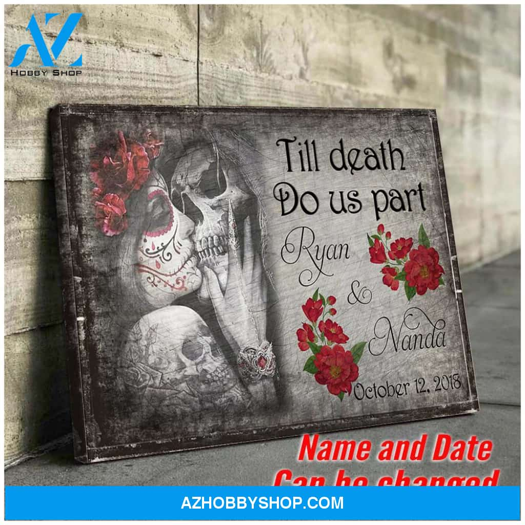 Till death do us part skull - Personalized Canvas