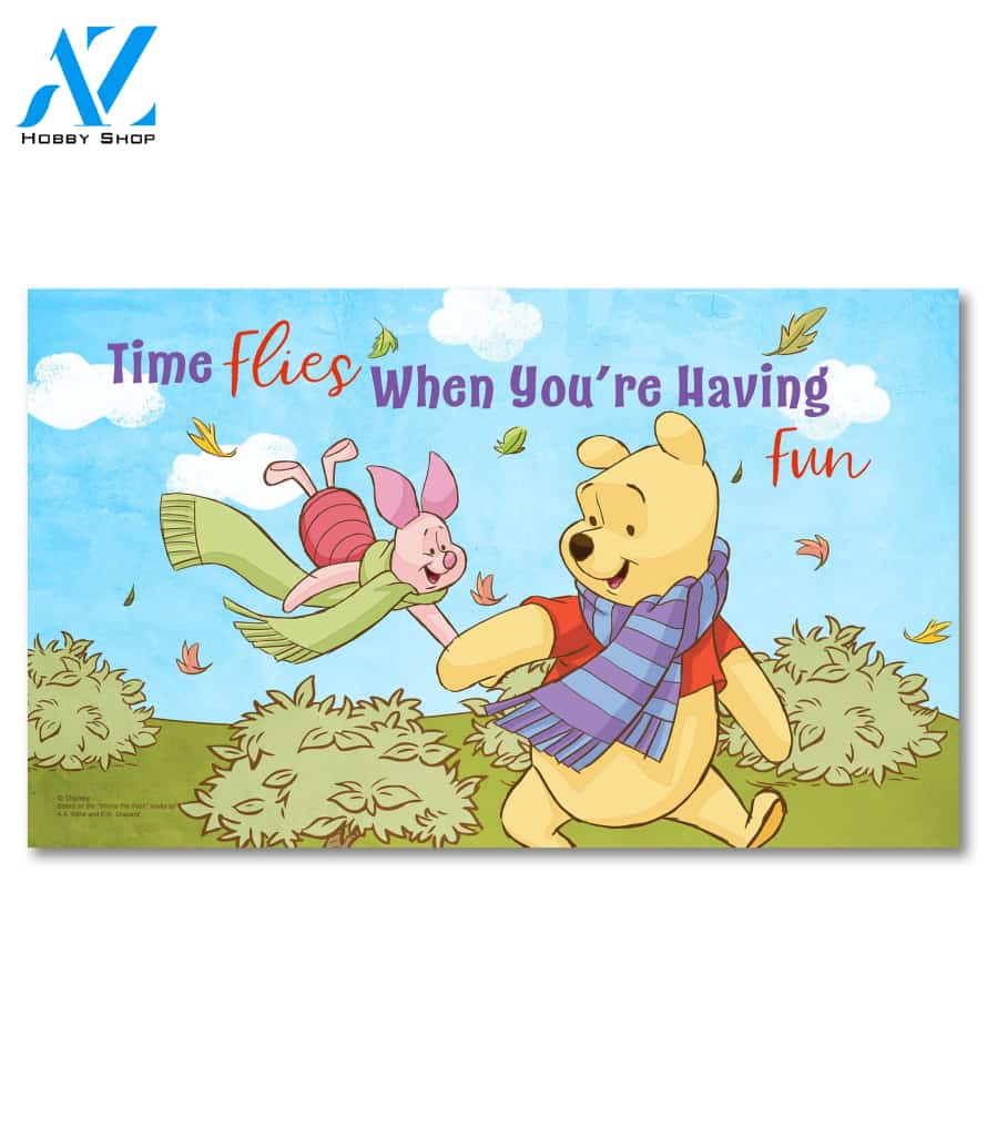 Time Flies Piglet and Pooh Doormat - 18" x 30"