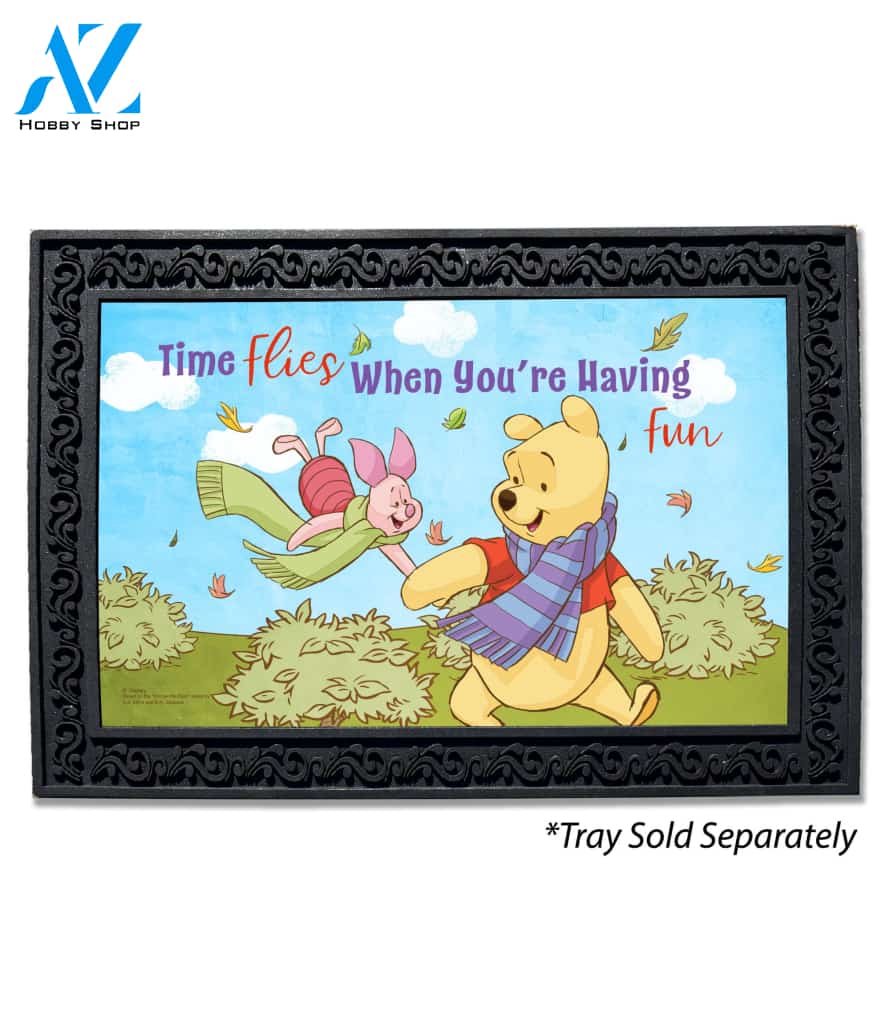 Time Flies Piglet and Pooh Doormat - 18" x 30"