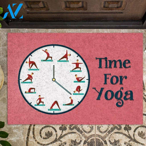 Time For Yoga Doormat Housewarming Gift Family Welcome Mat Gift for Friend Family