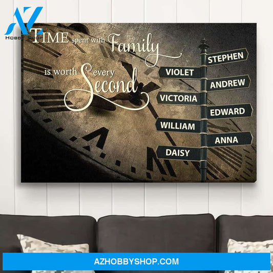 Time Spent With Family - Personalized Custom Name Canvas