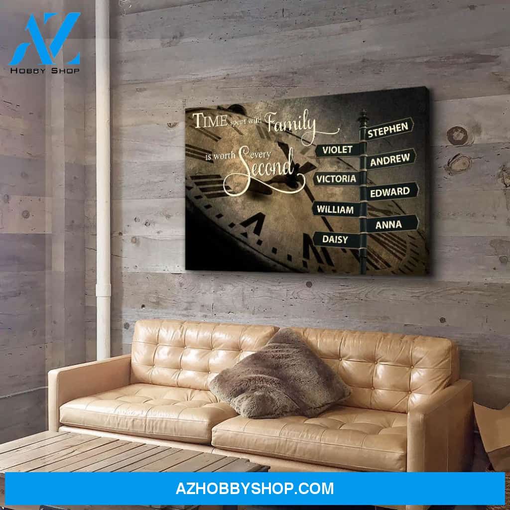Time Spent With Family - Personalized Custom Name Canvas